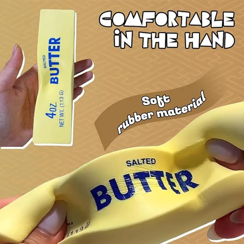 Slow Rebound Cute Butter Squeeze Stress Ball New Upgraded Realistic Butter Stick Soft Squeeze Decompression Decor for Adults Kid