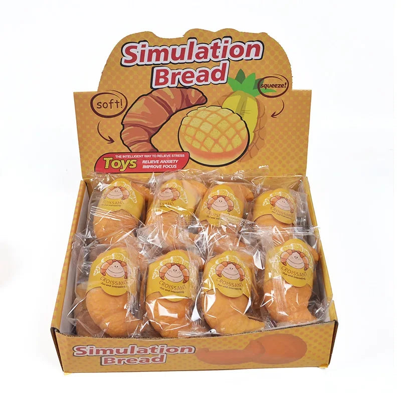 Fun Realistic Croissant Toy Pinch Squeeze Relief Squishy Stress Cute Lazy Stress Ball Funny Stress Relief Fidget Adult Toy