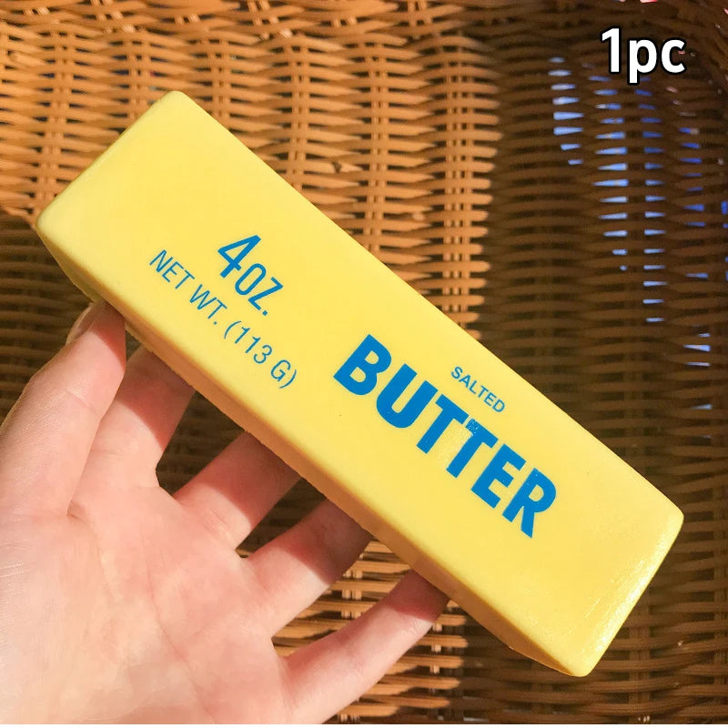 Slow Rebound Cute Butter Squeeze Stress Ball New Upgraded Realistic Butter Stick Soft Squeeze Decompression Decor for Adults Kid