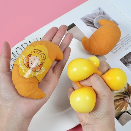 Fun Realistic Croissant Toy Pinch Squeeze Relief Squishy Stress Cute Lazy Stress Ball Funny Stress Relief Fidget Adult Toy