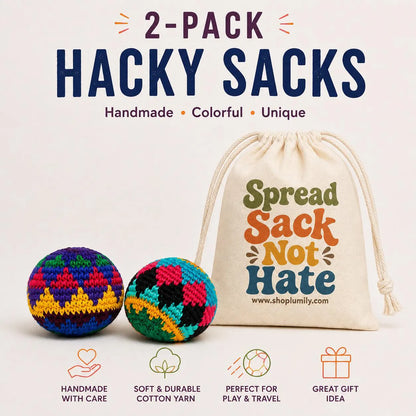 Hand Knit Multicolor Hacky Sack Foot Bag Stress Ball Crochet Bocce Ball - Guatemala