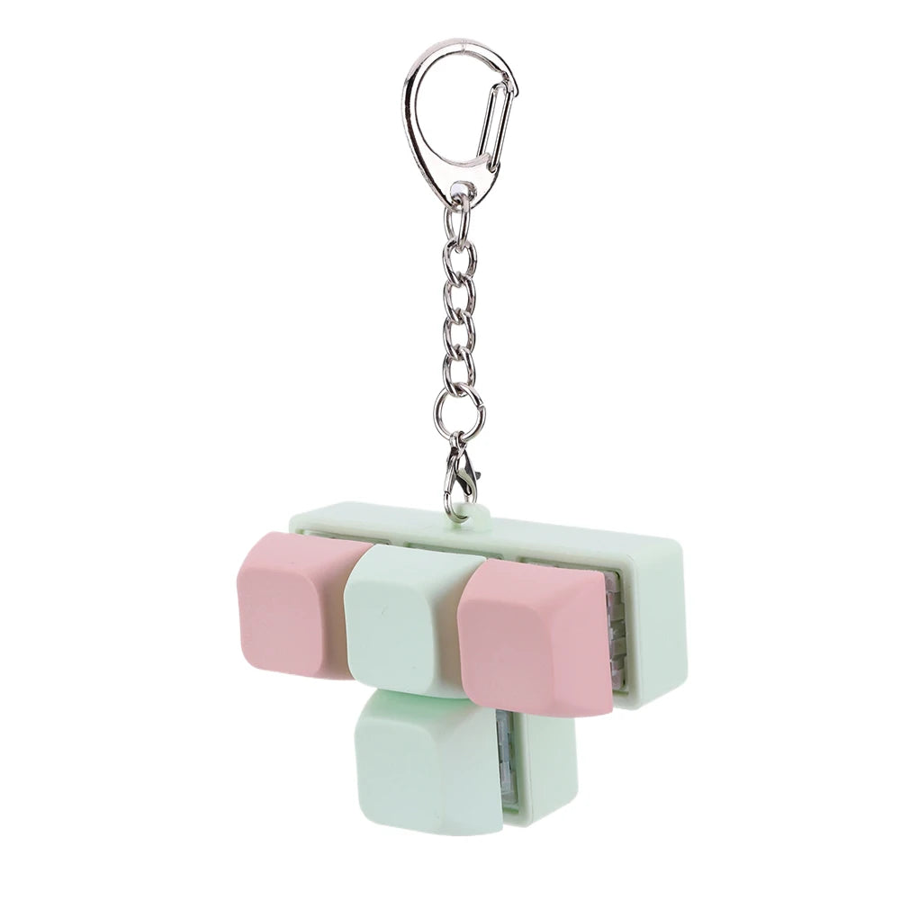 4 Keys Keyboard Keycaps Finger Keyboard Fidget S Press Stress Relief DIY Keycaps Keychain Finger Keyboard Caps Fidget