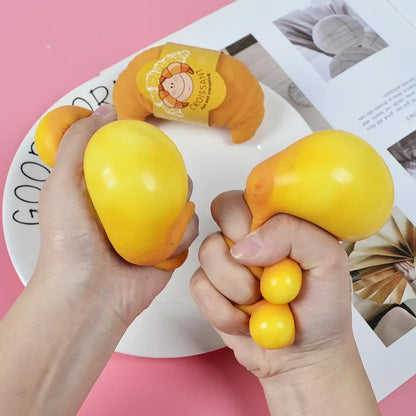 Fun Realistic Croissant Toy Pinch Squeeze Relief Squishy Stress Cute Lazy Stress Ball Funny Stress Relief Fidget Adult Toy