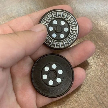 Biscuit Push Block Magnetic EDC Fingertip Rotator Fidget Metal Coin Toy Adult anti Anxiety and Stress Relief Alloy Coin Stress
