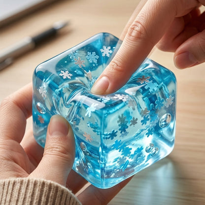 Squishy Snowflake Ice Cubes Slow Rising Sensory Fidget Toy Soft Ice Cubes Stress Relief Squeeze Toy Hand Exercise Calming Tool