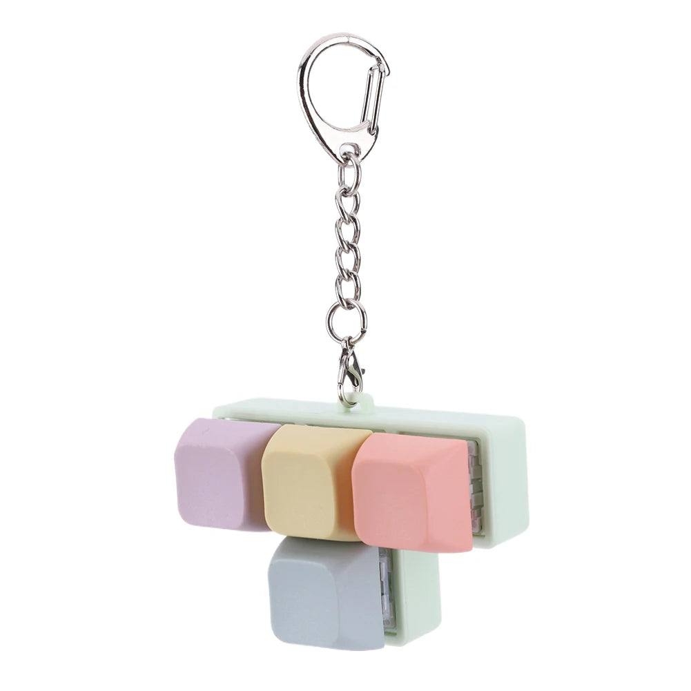 4 Keys Keyboard Keycaps Finger Keyboard Fidget S Press Stress Relief DIY Keycaps Keychain Finger Keyboard Caps Fidget